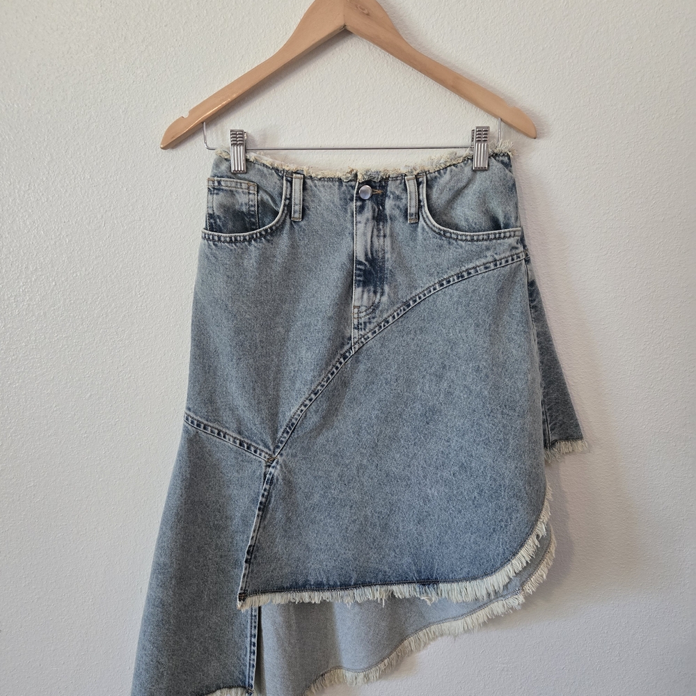 Asymmetrical Denim Skirt